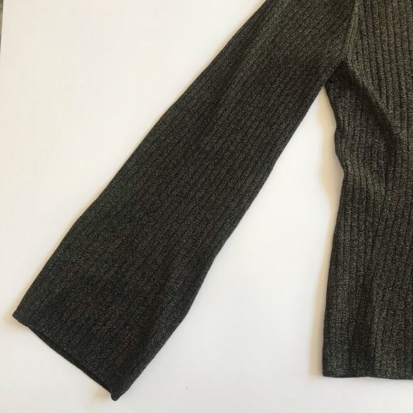 Banana Republic Lena Metallic Sweater Lurex Flare Black Size Small NWT Holiday - Picture 6 of 11